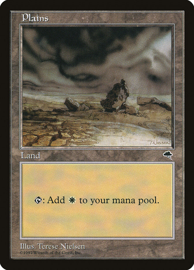 Plains (Black Signature on White Background) [Tempest] MTG Single Magic: The Gathering | Red Claw Gaming