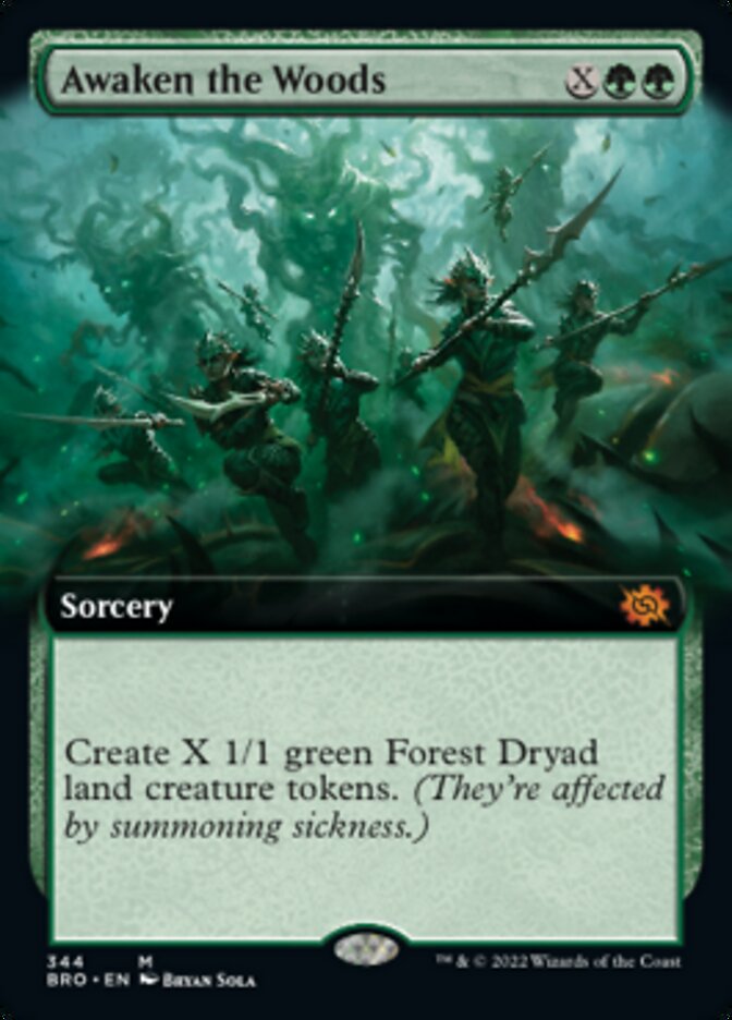 Awaken the Woods (Extended Art) [The Brothers' War] MTG Single Magic: The Gathering | Red Claw Gaming