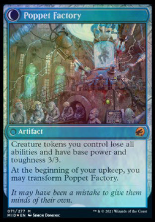 Poppet Stitcher // Poppet Factory [Innistrad: Midnight Hunt Prerelease Promos] MTG Single Magic: The Gathering | Red Claw Gaming
