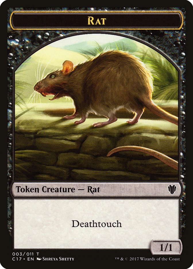 Cat Warrior (008) // Rat (003) Double-Sided Token [Commander 2017 Tokens] MTG Single Magic: The Gathering | Red Claw Gaming