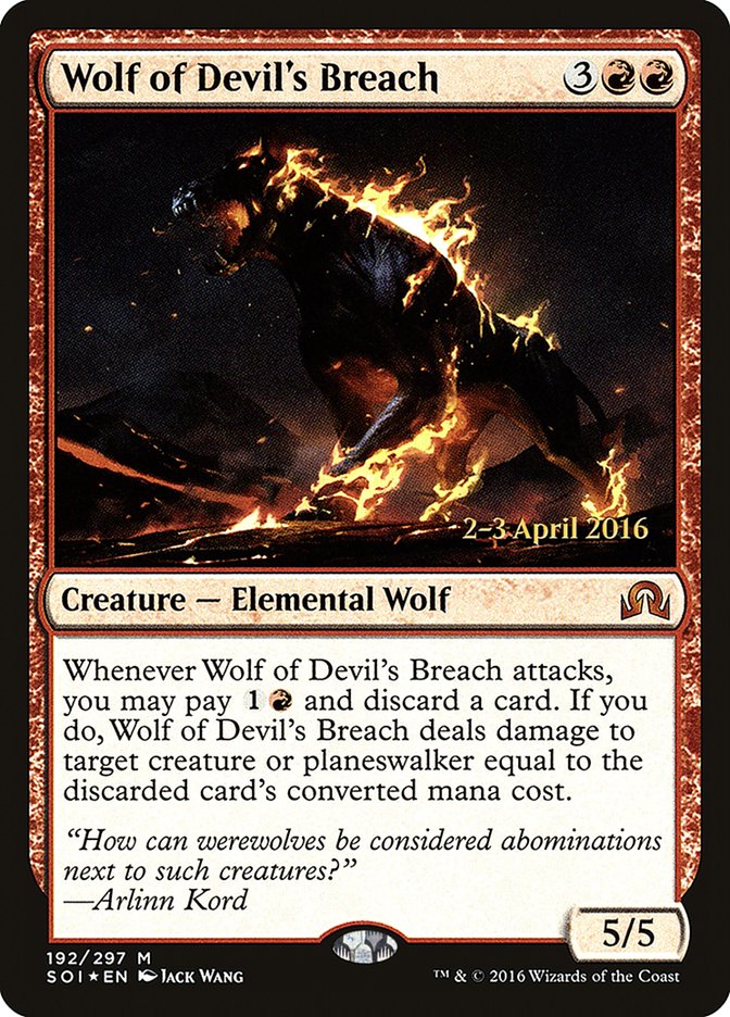 Wolf of Devil's Breach [Shadows over Innistrad Prerelease Promos] MTG Single Magic: The Gathering | Red Claw Gaming
