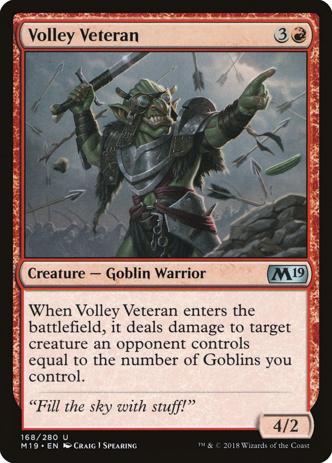 Volley Veteran [Core Set 2019] MTG Single Magic: The Gathering | Red Claw Gaming