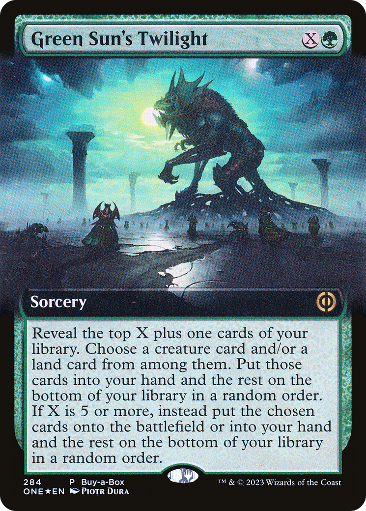 Green Sun's Twilight (Buy-A-Box) (Extended Art) [Phyrexia: All Will Be One] MTG Single Magic: The Gathering | Red Claw Gaming
