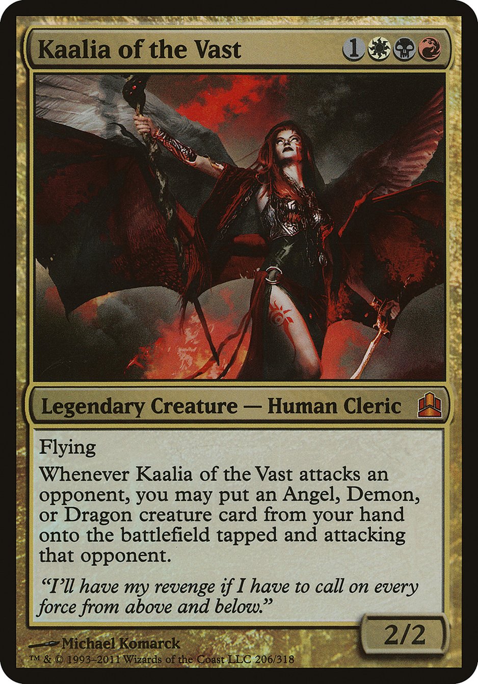 Kaalia of the Vast (Oversized) [Commander 2011 Oversized] MTG Single Magic: The Gathering | Red Claw Gaming