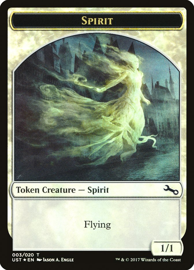 Spirit (003) // Spirit Double-Sided Token [Unstable Tokens] MTG Single Magic: The Gathering | Red Claw Gaming