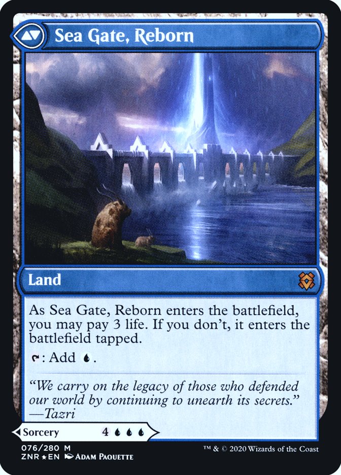 Sea Gate Restoration // Sea Gate, Reborn [Zendikar Rising Prerelease Promos] MTG Single Magic: The Gathering | Red Claw Gaming