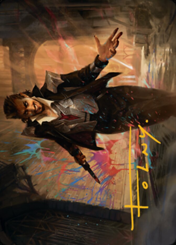 Anhelo, the Painter Art Card (Gold-Stamped Signature) [Streets of New Capenna Art Series] MTG Single Magic: The Gathering | Red Claw Gaming
