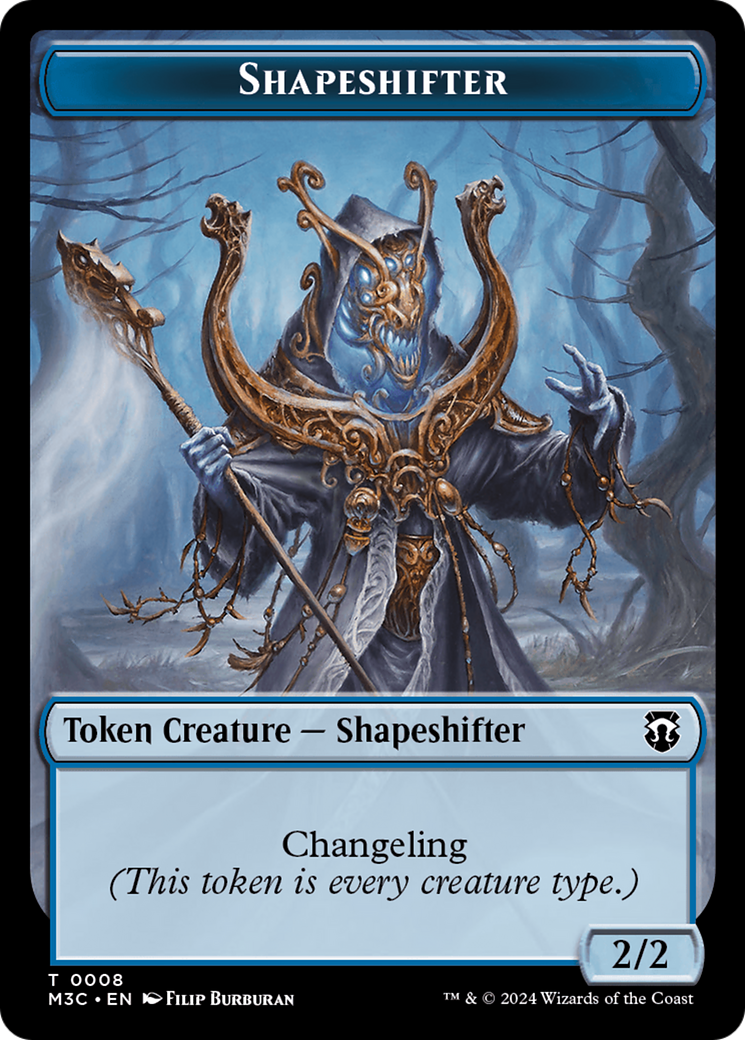 Beast (0010) (Ripple Foil) // Shapeshifter (0008) Double-Sided Token [Modern Horizons 3 Commander Tokens] MTG Single Magic: The Gathering | Red Claw Gaming