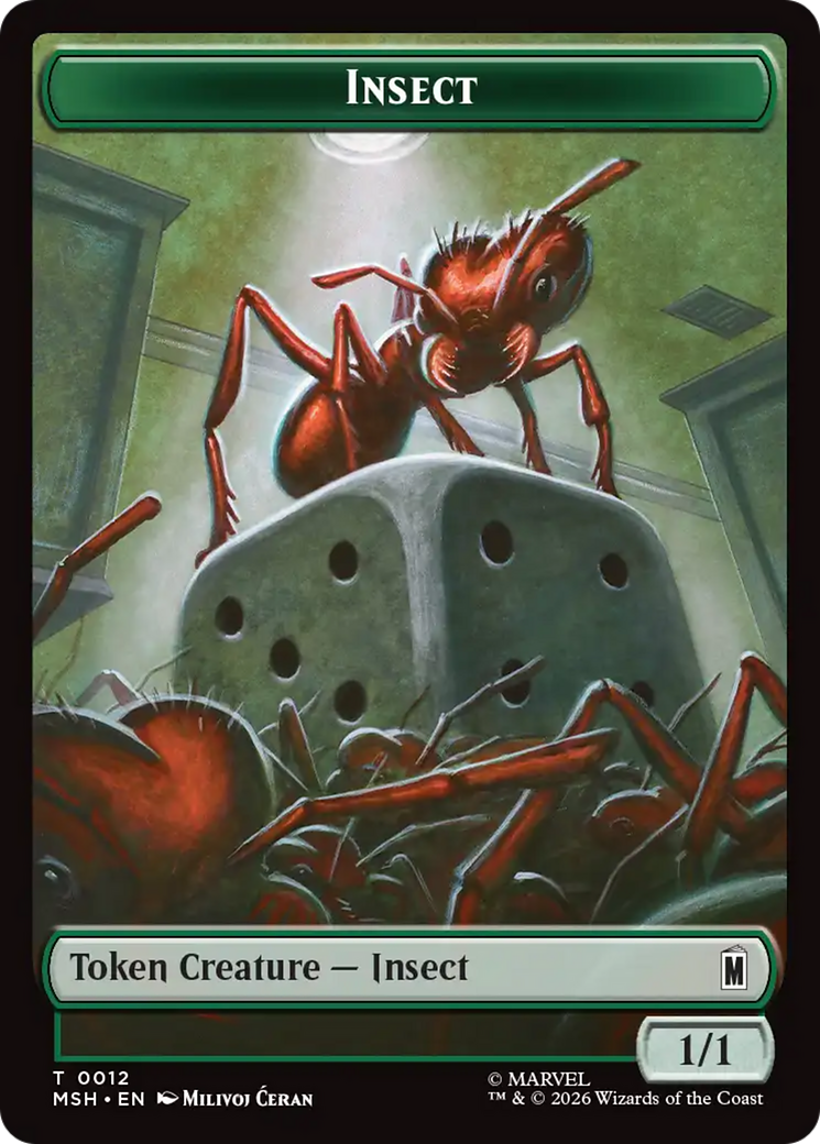 Soldier // Insect Double-Sided Token [Marvel Super Heroes Tokens] | Red Claw Gaming