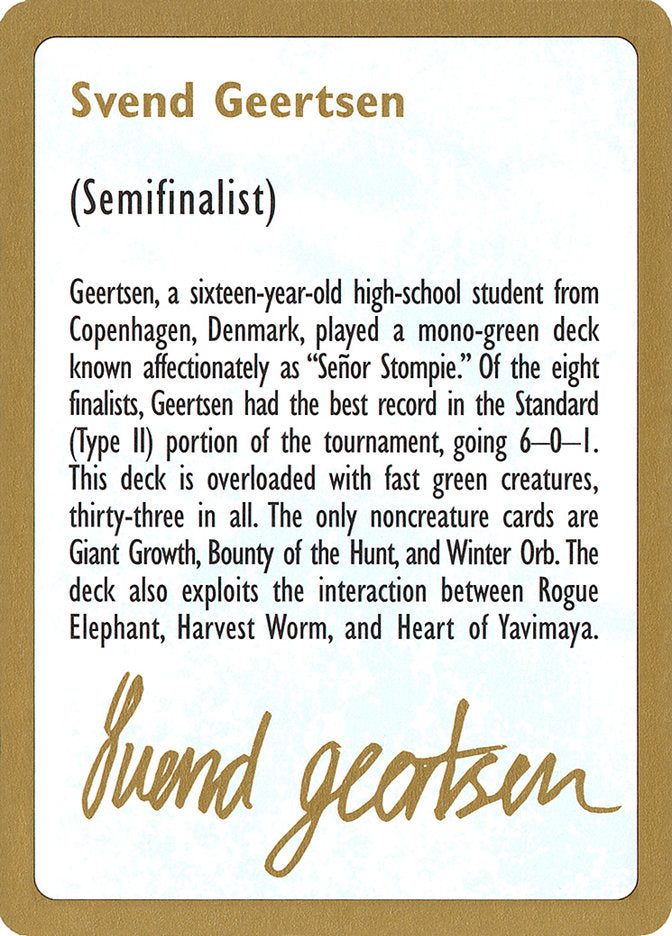 Svend Geertsen Bio [World Championship Decks 1997] MTG Single Magic: The Gathering | Red Claw Gaming