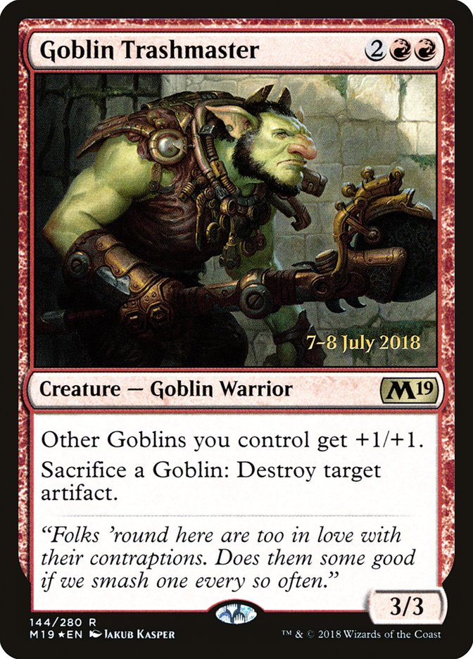 Goblin Trashmaster [Core Set 2019 Prerelease Promos] MTG Single Magic: The Gathering | Red Claw Gaming