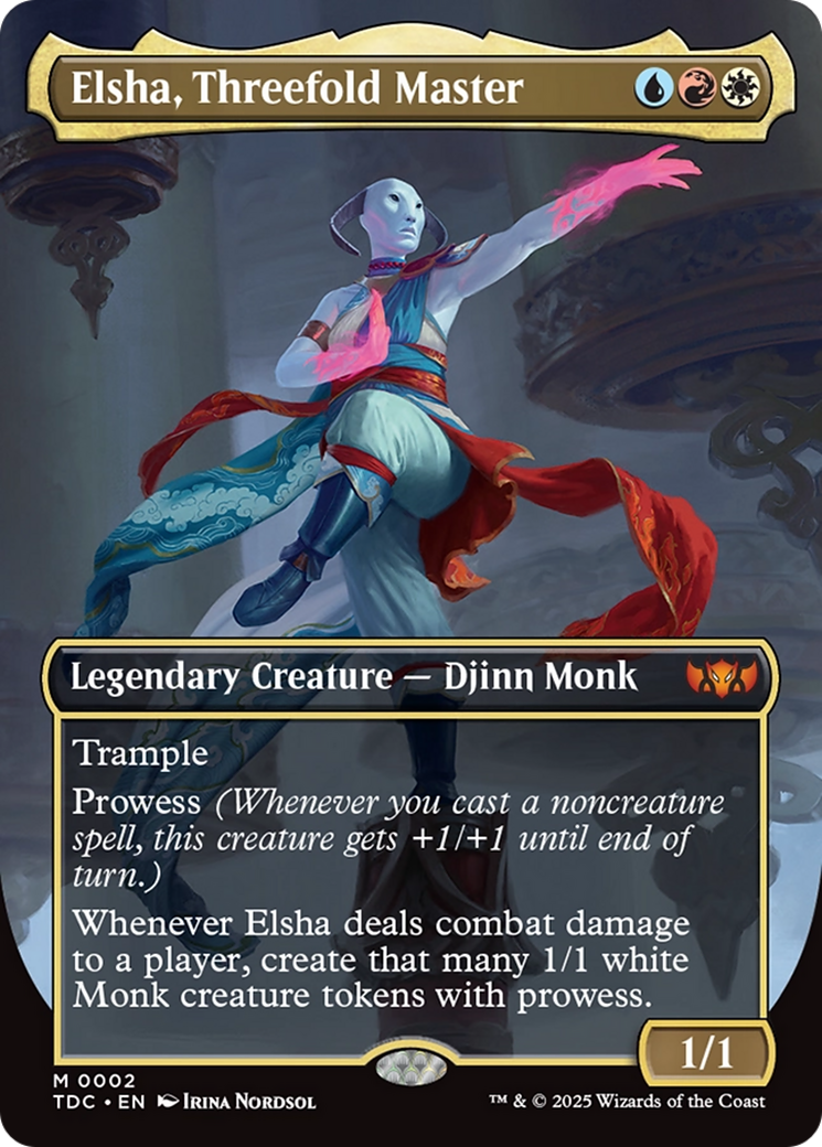 Elsha, Threefold Master (Borderless) [Tarkir: Dragonstorm Commander] MTG Single Magic: The Gathering | Red Claw Gaming