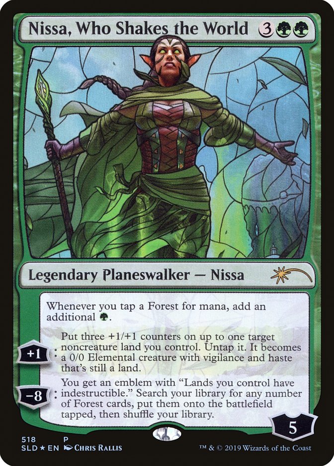 Nissa, Who Shakes the World (Stained Glass) [Secret Lair Drop Promos] MTG Single Magic: The Gathering | Red Claw Gaming