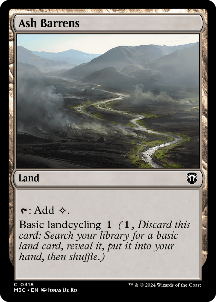 Ash Barrens (Ripple Foil) [Modern Horizons 3 Commander] MTG Single Magic: The Gathering | Red Claw Gaming