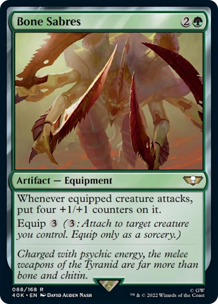 Bone Sabres (Surge Foil) [Warhammer 40,000] MTG Single Magic: The Gathering | Red Claw Gaming