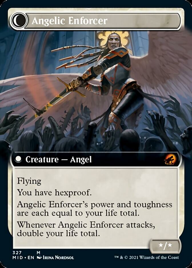 Enduring Angel // Angelic Enforcer (Extended Art) [Innistrad: Midnight Hunt] MTG Single Magic: The Gathering | Red Claw Gaming