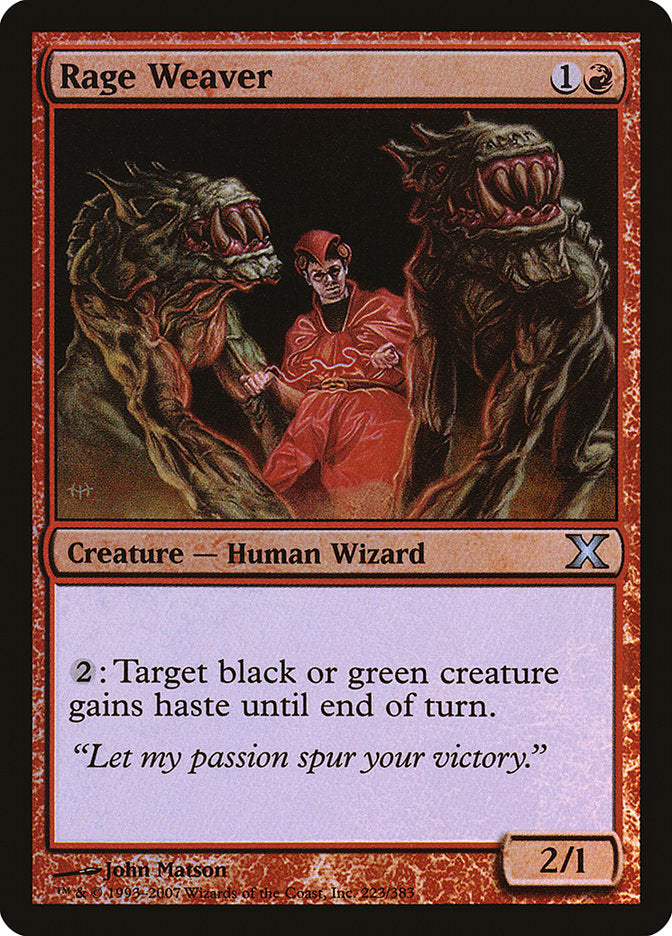 Rage Weaver (Premium Foil) [Tenth Edition] MTG Single Magic: The Gathering | Red Claw Gaming