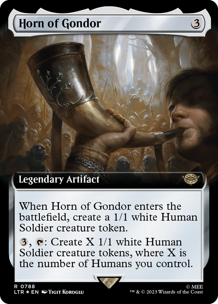 Horn of Gondor (Extended Art) (Surge Foil) [The Lord of the Rings: Tales of Middle-Earth] MTG Single Magic: The Gathering | Red Claw Gaming
