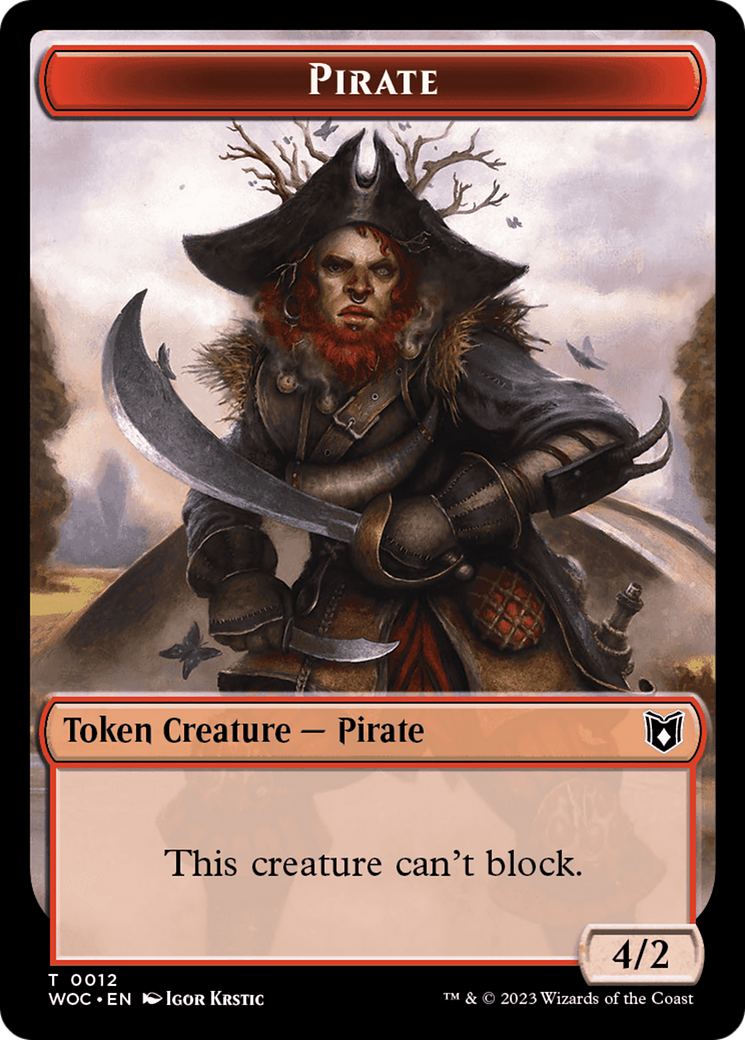 Pirate // Human Soldier Double-Sided Token [Wilds of Eldraine Commander Tokens] MTG Single Magic: The Gathering | Red Claw Gaming