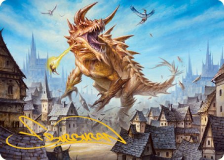 Tarrasque Art Card (Gold-Stamped Signature) [Dungeons & Dragons: Adventures in the Forgotten Realms Art Series] MTG Single Magic: The Gathering | Red Claw Gaming
