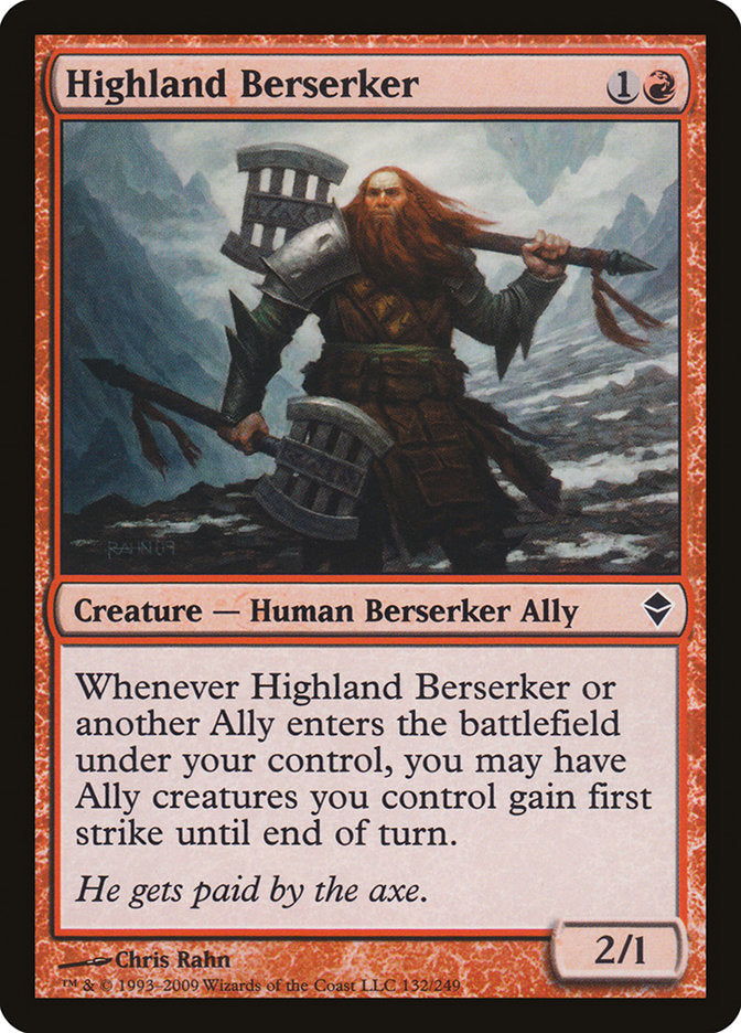 Highland Berserker [Zendikar] MTG Single Magic: The Gathering | Red Claw Gaming