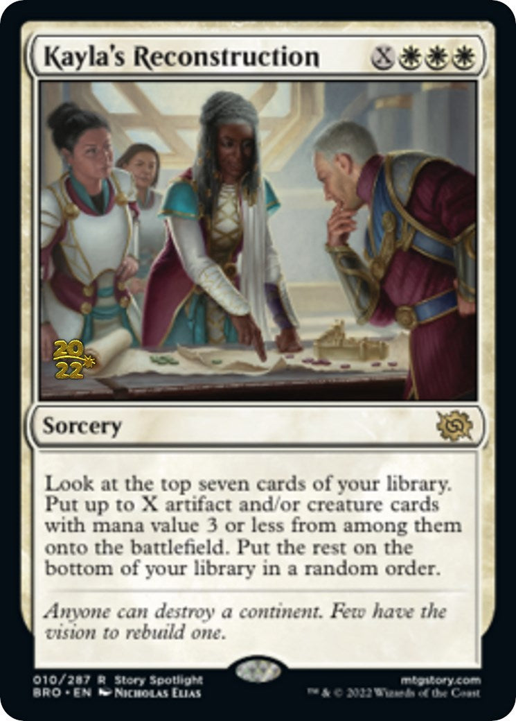 Kayla's Reconstruction [The Brothers' War Prerelease Promos] MTG Single Magic: The Gathering | Red Claw Gaming