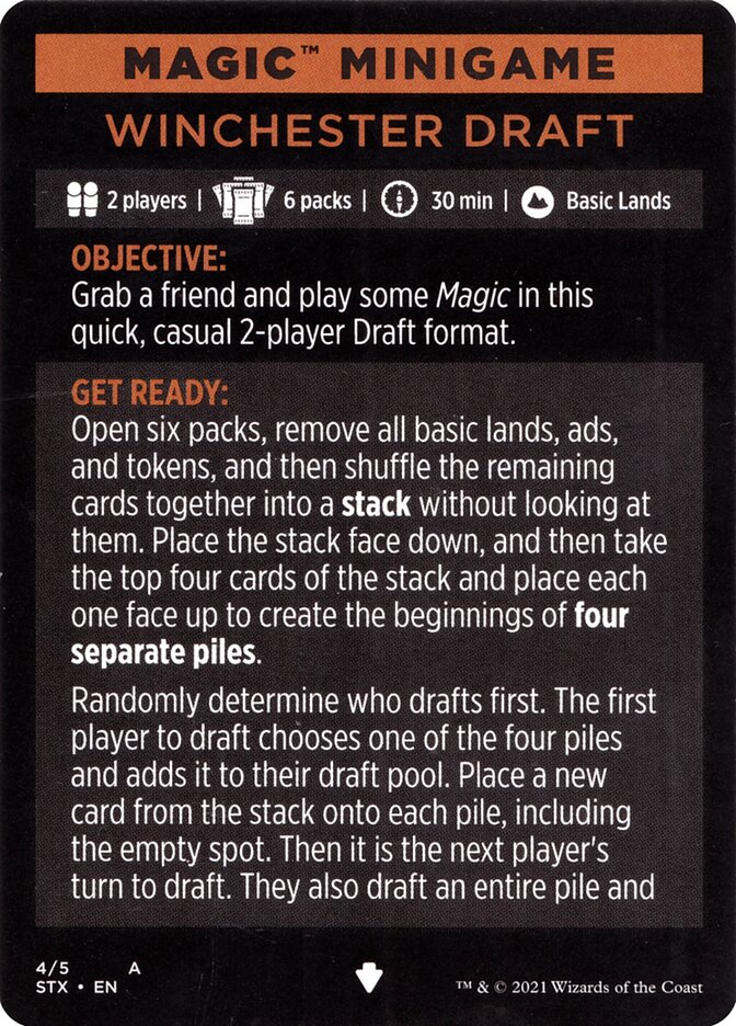 Winchester Draft (Magic Minigame) [Strixhaven: School of Mages Minigame] MTG Single Magic: The Gathering | Red Claw Gaming