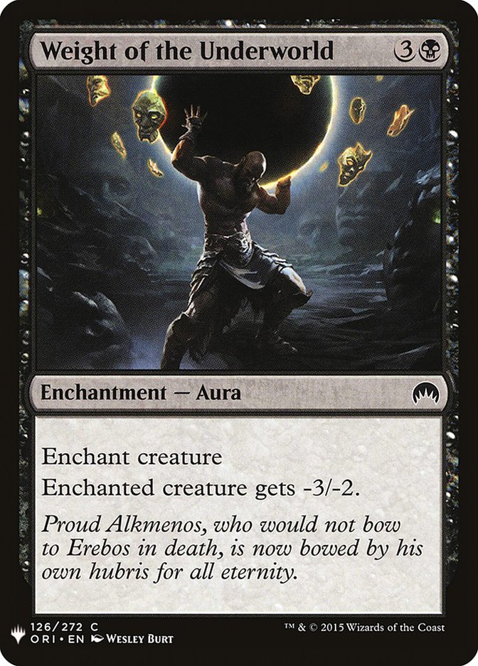 Weight of the Underworld [Mystery Booster] MTG Single Magic: The Gathering | Red Claw Gaming