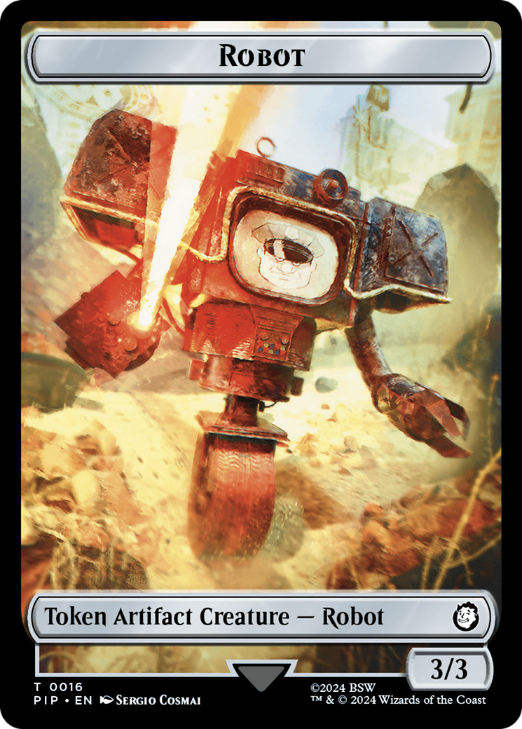 Energy Reserve // Robot Double-Sided Token [Fallout Tokens] MTG Single Magic: The Gathering | Red Claw Gaming