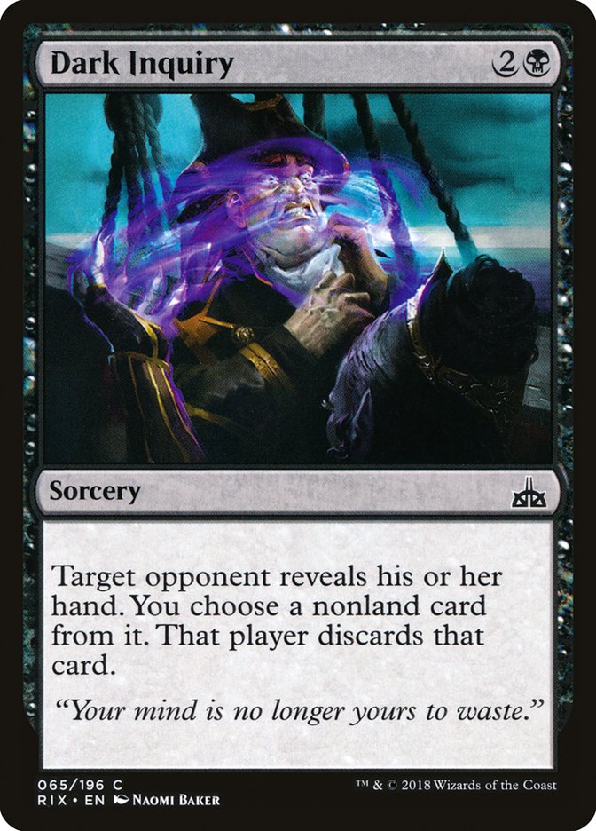 Dark Inquiry [Rivals of Ixalan] MTG Single Magic: The Gathering | Red Claw Gaming