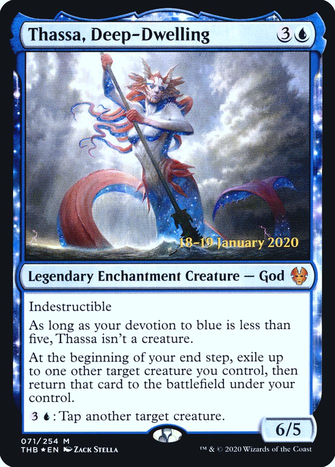 Thassa, Deep-Dwelling [Theros Beyond Death Prerelease Promos] MTG Single Magic: The Gathering | Red Claw Gaming