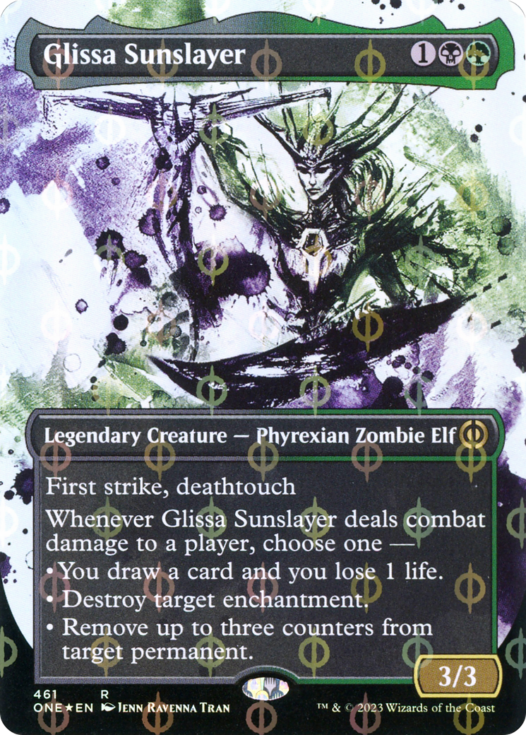 Glissa Sunslayer (Borderless Ichor Step-and-Compleat Foil) [Phyrexia: All Will Be One] MTG Single Magic: The Gathering | Red Claw Gaming