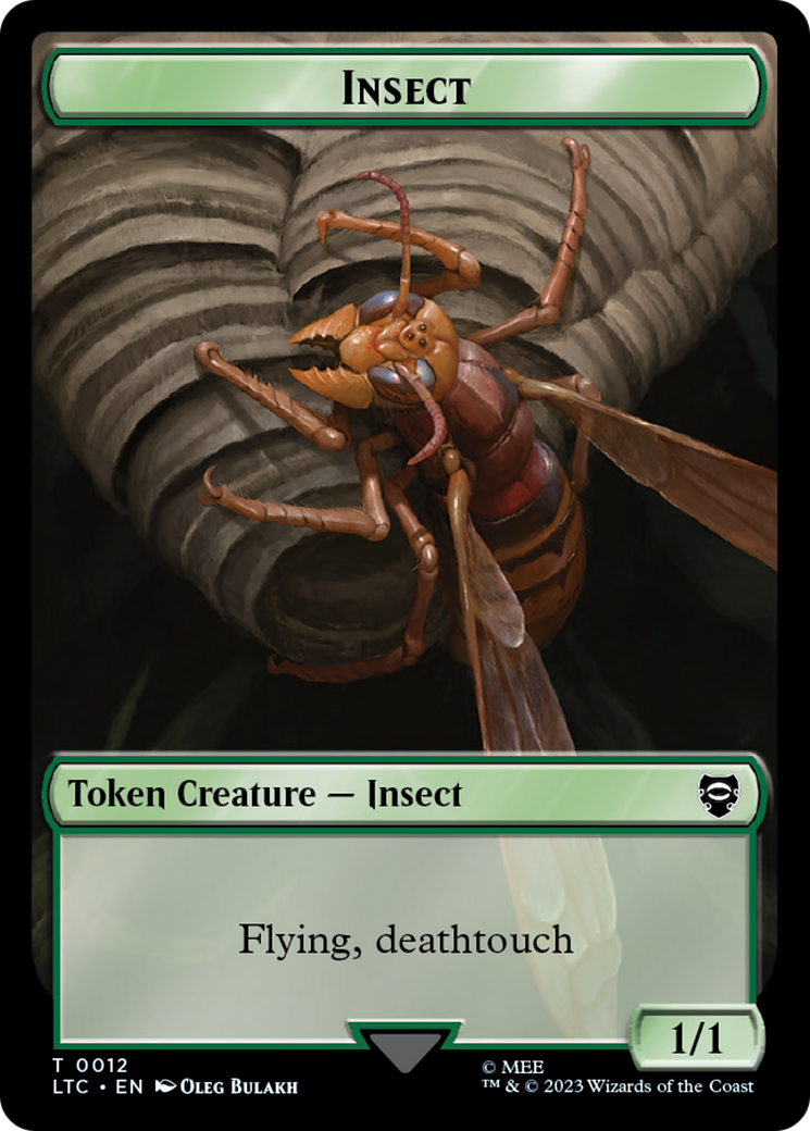 Elf Warrior // Insect Double Sided Token [The Lord of the Rings: Tales of Middle-Earth Commander Tokens] MTG Single Magic: The Gathering | Red Claw Gaming