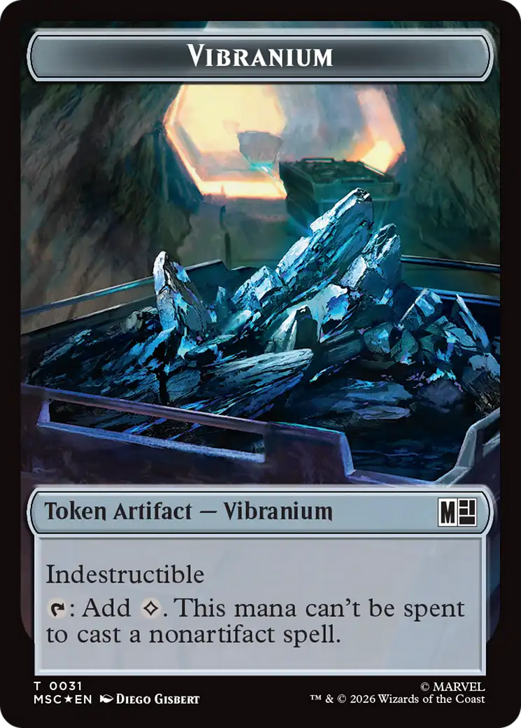 The Monarch (016) // Vibranium (031) Double-Sided Token (Surge Foil) [Marvel Super Heroes Commander Tokens] | Red Claw Gaming