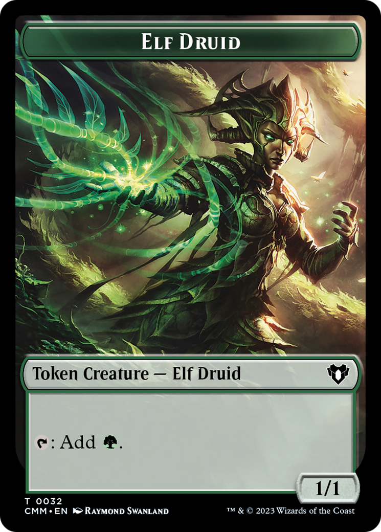 Elemental (0024) // Elf Druid Double-Sided Token [Commander Masters Tokens] MTG Single Magic: The Gathering    | Red Claw Gaming