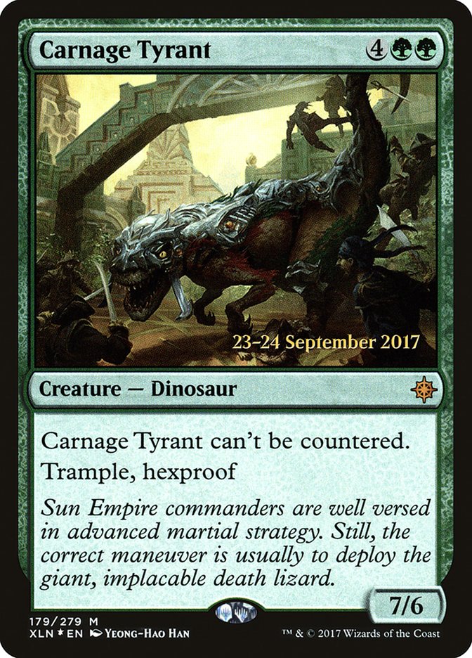 Carnage Tyrant [Ixalan Prerelease Promos] MTG Single Magic: The Gathering | Red Claw Gaming