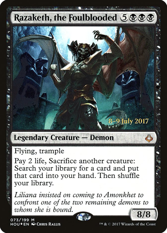 Razaketh, the Foulblooded [Hour of Devastation Prerelease Promos] MTG Single Magic: The Gathering | Red Claw Gaming