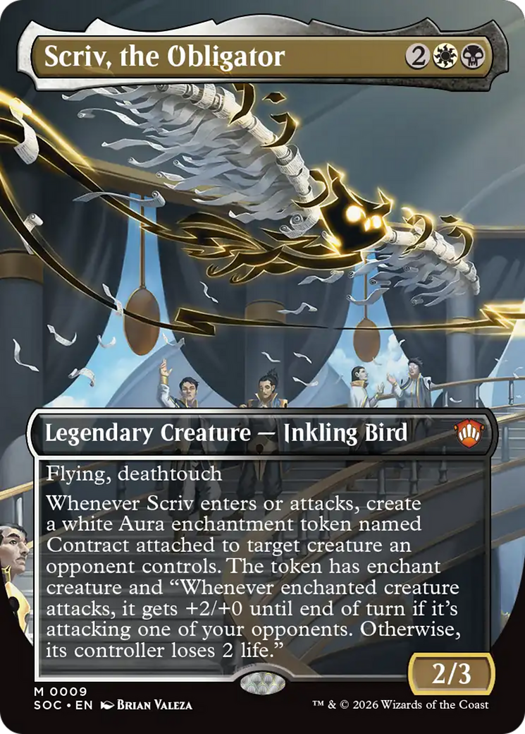 Scriv, the Obligator (Borderless) [Secrets of Strixhaven Commander] MTG Single Magic: The Gathering | Red Claw Gaming