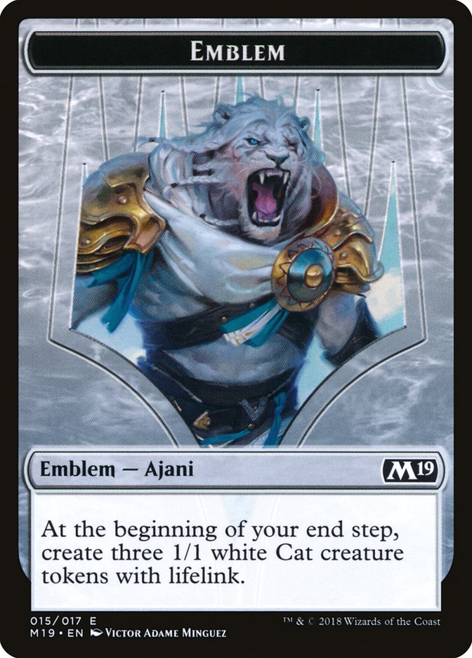 Ajani, Adversary of Tyrants Emblem [Core Set 2019 Tokens] MTG Single Magic: The Gathering | Red Claw Gaming