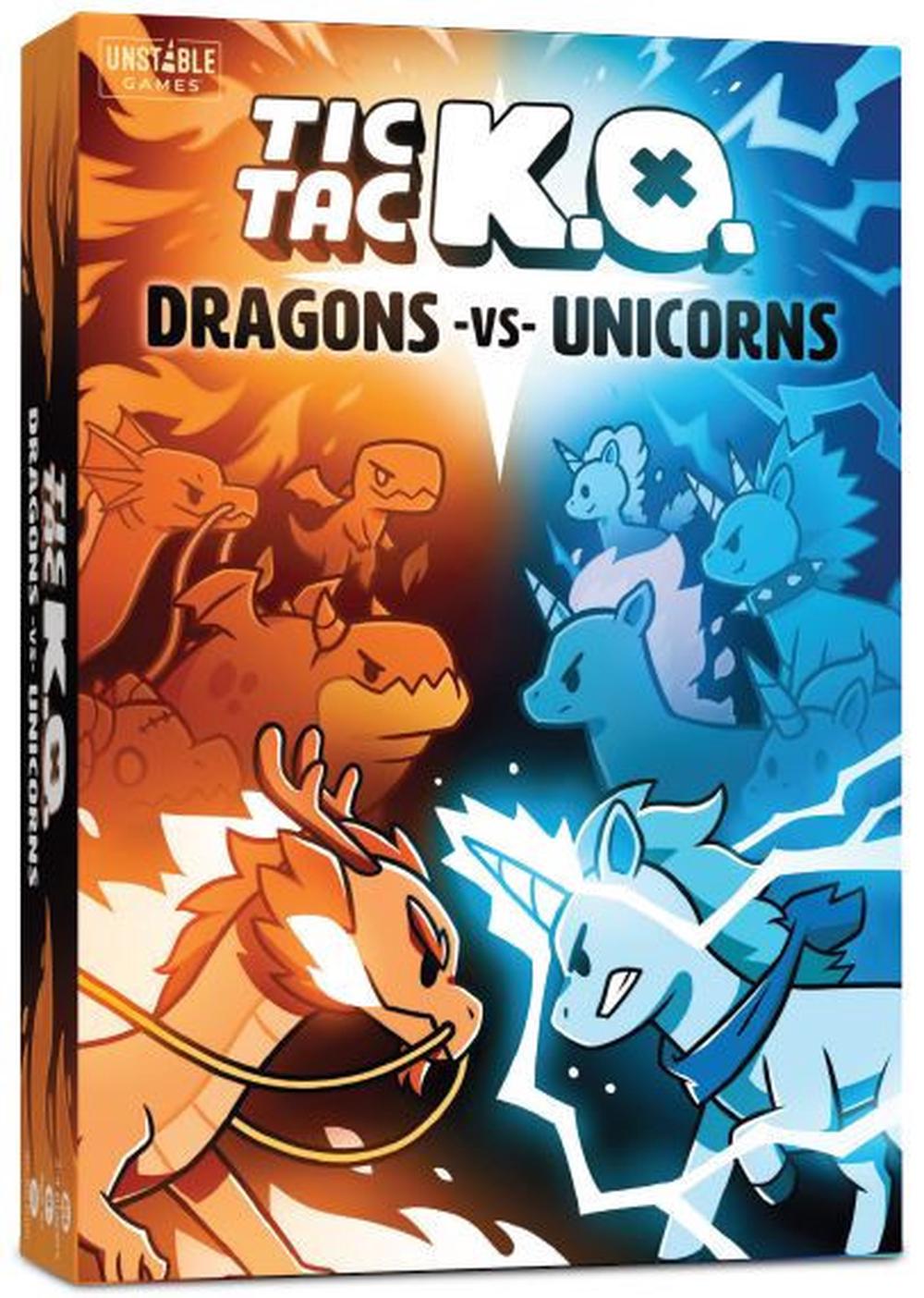 Tic Tac K.O. Dragons vs Unicorns Board Game Asmodee | Red Claw Gaming