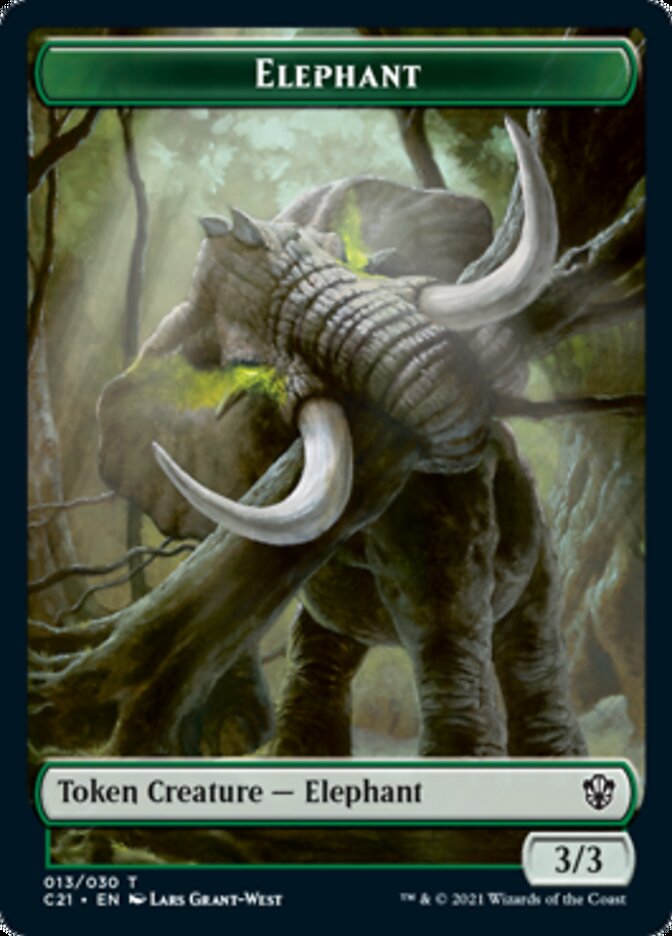 Frog Lizard // Elephant Double-Sided Token [Commander 2021 Tokens] MTG Single Magic: The Gathering | Red Claw Gaming