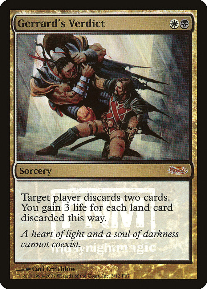 Gerrard's Verdict [Friday Night Magic 2007] MTG Single Magic: The Gathering | Red Claw Gaming