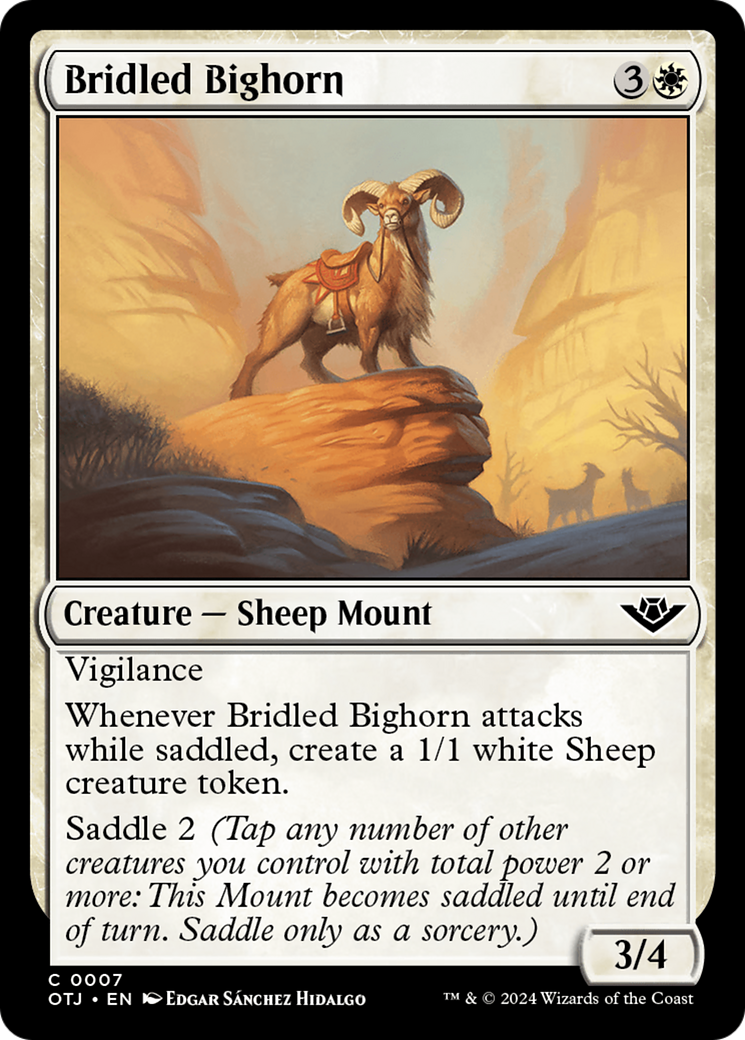 Bridled Bighorn [Outlaws of Thunder Junction] MTG Single Magic: The Gathering    | Red Claw Gaming