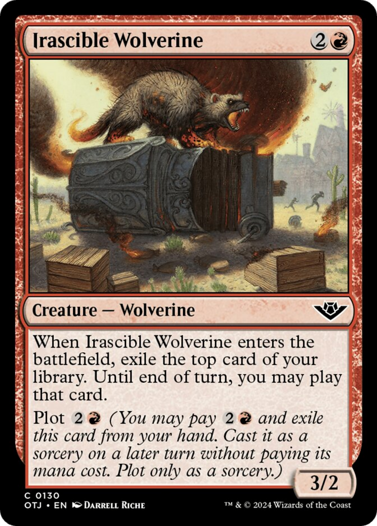 Irascible Wolverine [Outlaws of Thunder Junction] MTG Single Magic: The Gathering    | Red Claw Gaming