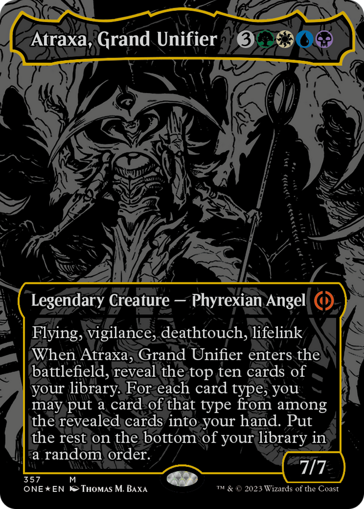 Atraxa, Grand Unifier (Oil Slick Raised Foil) [Phyrexia: All Will Be One] MTG Single Magic: The Gathering | Red Claw Gaming