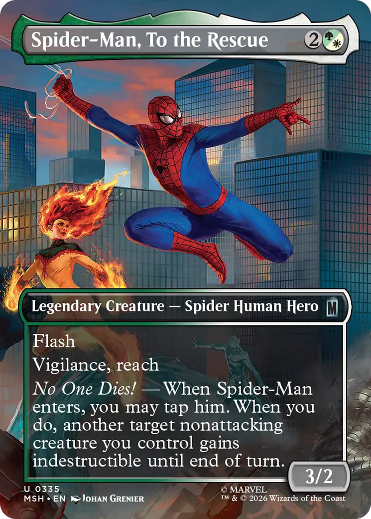 Spider-Man, To the Rescue (Borderless) [Marvel Super Heroes] MTG Single Magic: The Gathering | Red Claw Gaming