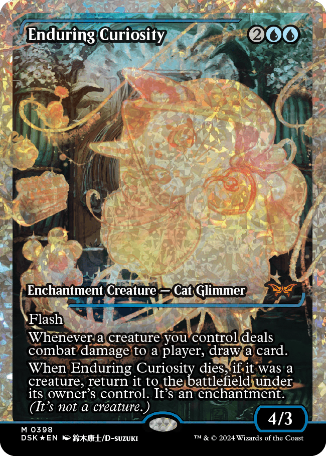 Enduring Curiosity (Japan Showcase Fracture Foil) [Duskmourn: House of Horror] MTG Single Magic: The Gathering | Red Claw Gaming