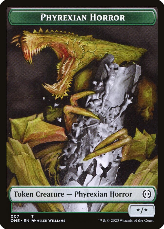 Phyrexian Goblin // Phyrexian Horror Double-Sided Token [Phyrexia: All Will Be One Tokens] MTG Single Magic: The Gathering    | Red Claw Gaming