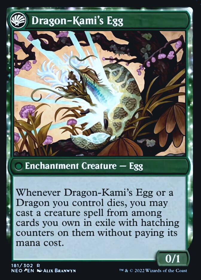 The Dragon-Kami Reborn // Dragon-Kami's Egg [Kamigawa: Neon Dynasty Prerelease Promos] MTG Single Magic: The Gathering | Red Claw Gaming