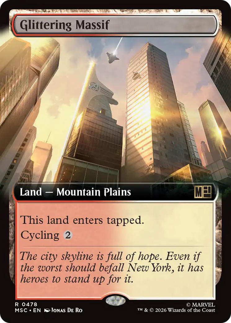 Glittering Massif (Extended Art) [Marvel Super Heroes Commander] MTG Single Magic: The Gathering | Red Claw Gaming